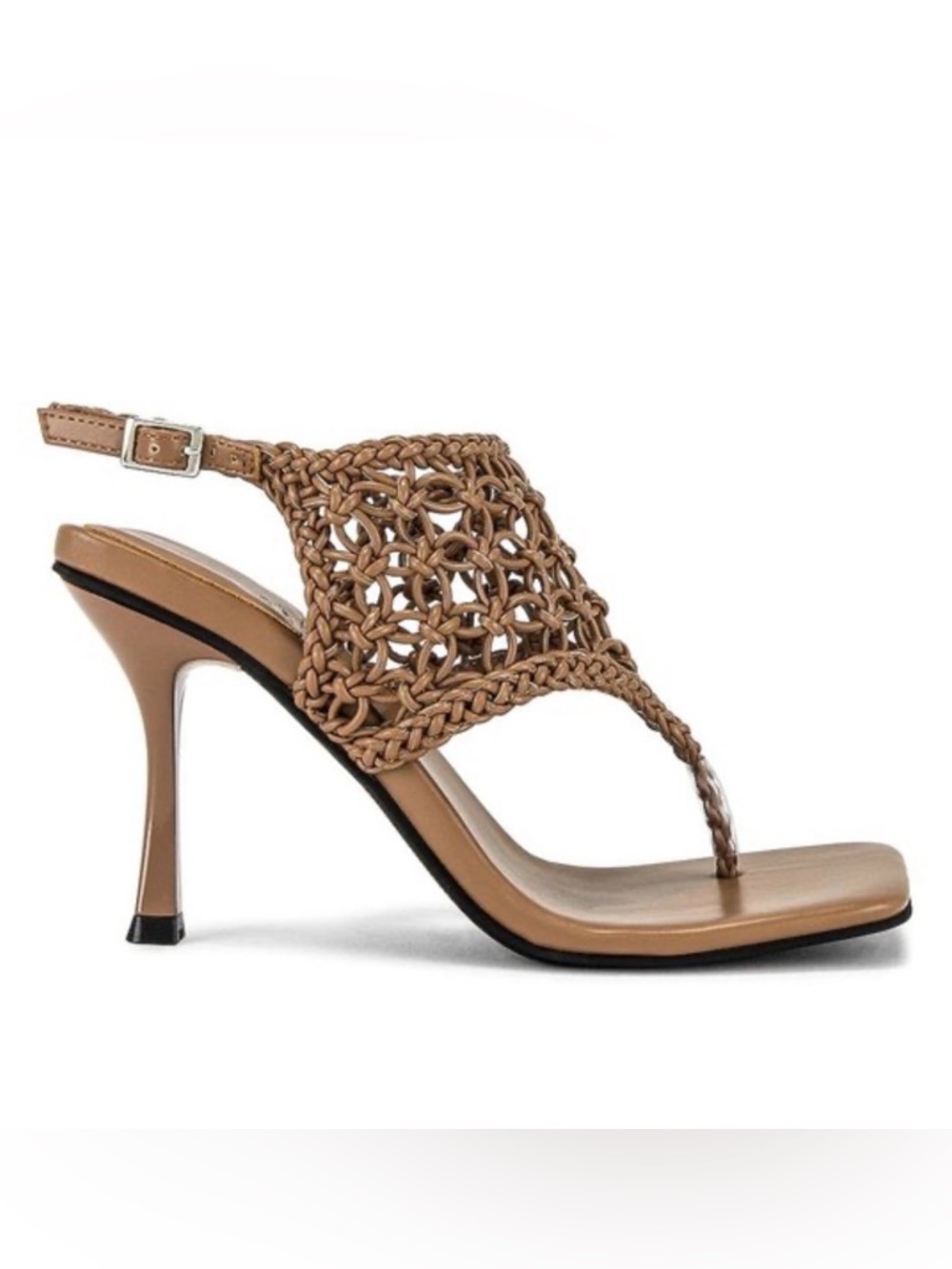 Jeffrey Campbell Taupe Woven Heels (Size 7) Strappy Sandals